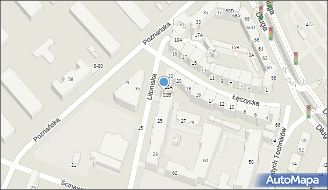 Wrocław, Łęczycka, 22C, mapa Wrocławia