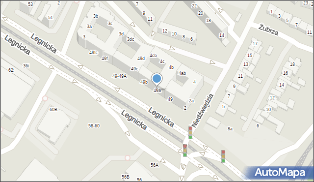 Wrocław, Legnicka, 49a, mapa Wrocławia