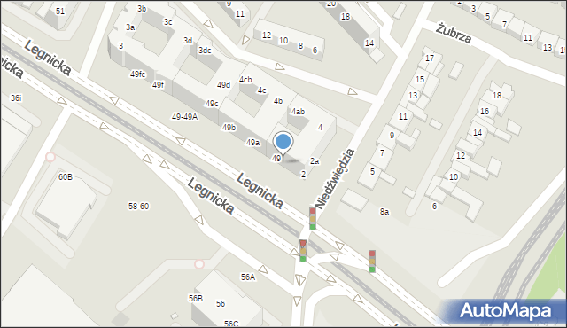 Wrocław, Legnicka, 49ab, mapa Wrocławia