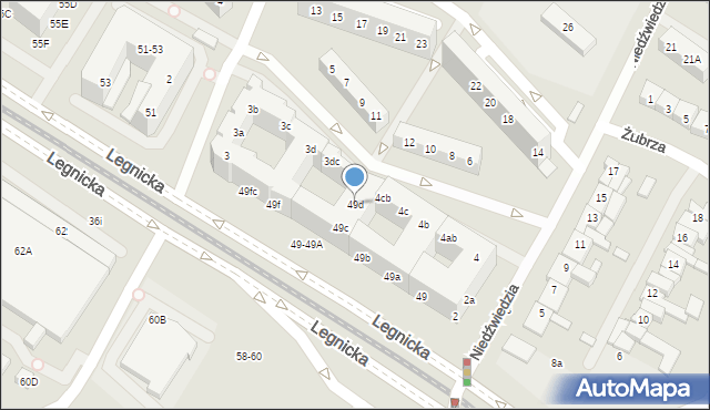 Wrocław, Legnicka, 49d, mapa Wrocławia