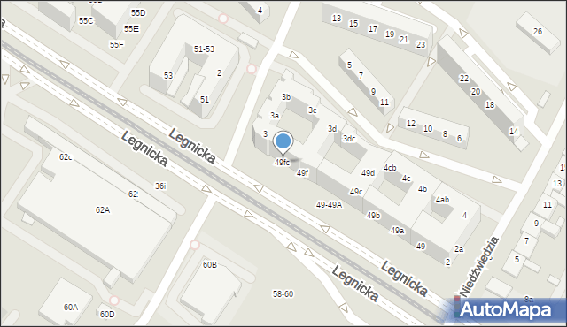Wrocław, Legnicka, 49fc, mapa Wrocławia