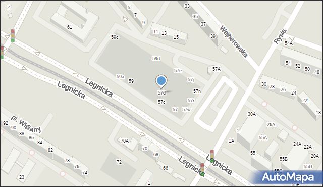 Wrocław, Legnicka, 57d, mapa Wrocławia