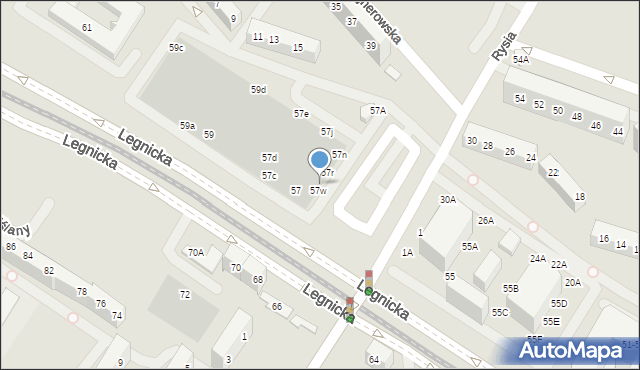 Wrocław, Legnicka, 57u, mapa Wrocławia