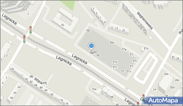 Wrocław, Legnicka, 59a, mapa Wrocławia