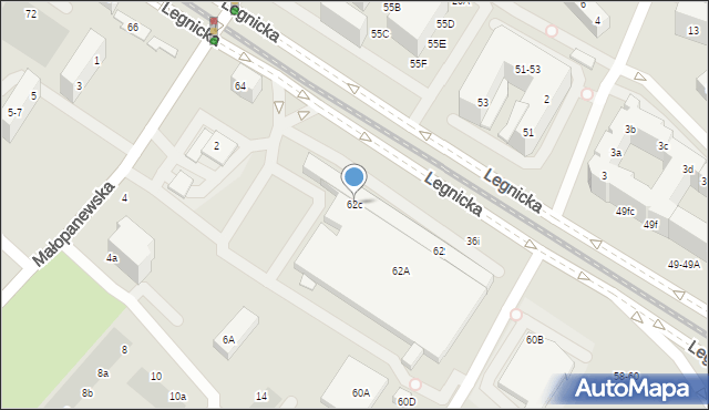 Wrocław, Legnicka, 62c, mapa Wrocławia