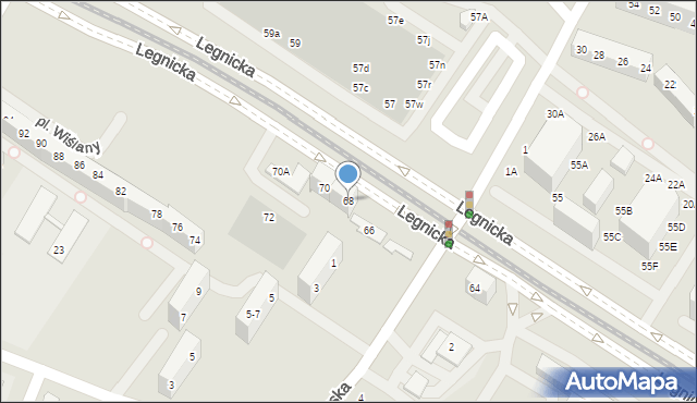 Wrocław, Legnicka, 68, mapa Wrocławia