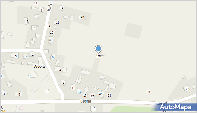 Wsola, Leśna, 15B, mapa Wsola
