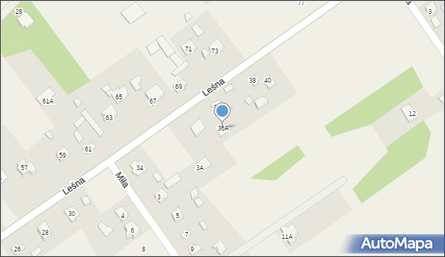 Wsola, Leśna, 36A, mapa Wsola