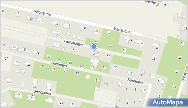 Wycinki Osowskie, Letniskowa, 8, mapa Wycinki Osowskie