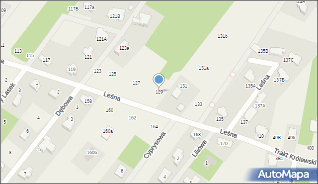 Wyględy, Leśna, 129, mapa Wyględy