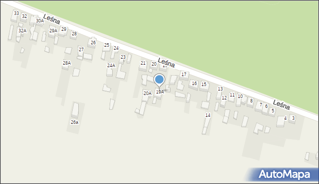 Wymysłów, Leśna, 19A, mapa Wymysłów