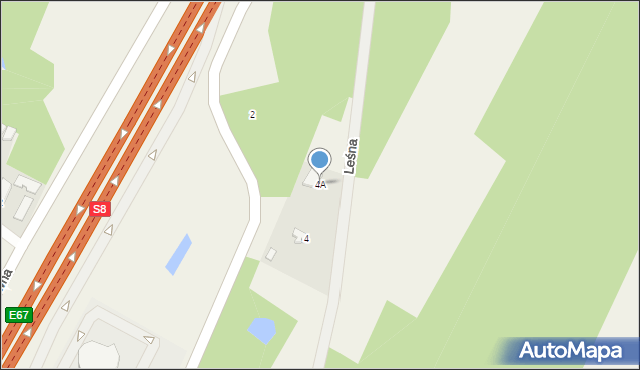 Wymysłów, Leśna, 4A, mapa Wymysłów