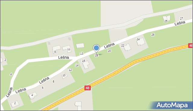 Wyśmierzyce, Leśna, 18, mapa Wyśmierzyce