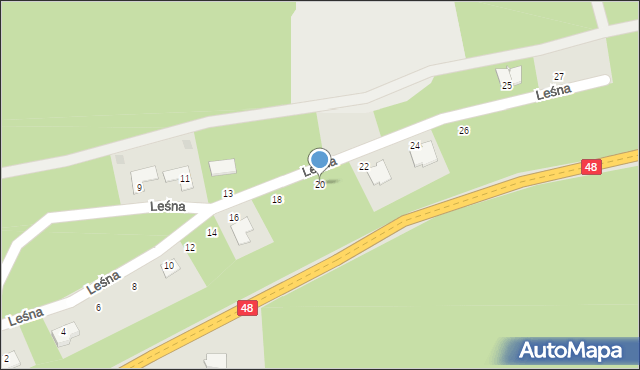 Wyśmierzyce, Leśna, 20, mapa Wyśmierzyce