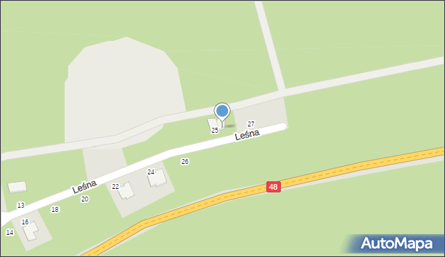 Wyśmierzyce, Leśna, 25a, mapa Wyśmierzyce