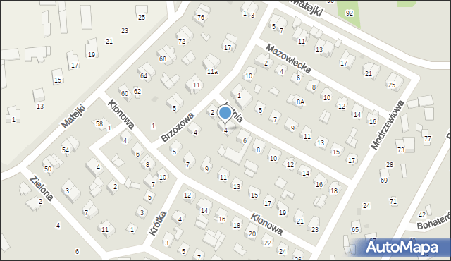 Wyszków, Letnia, 4, mapa Wyszków