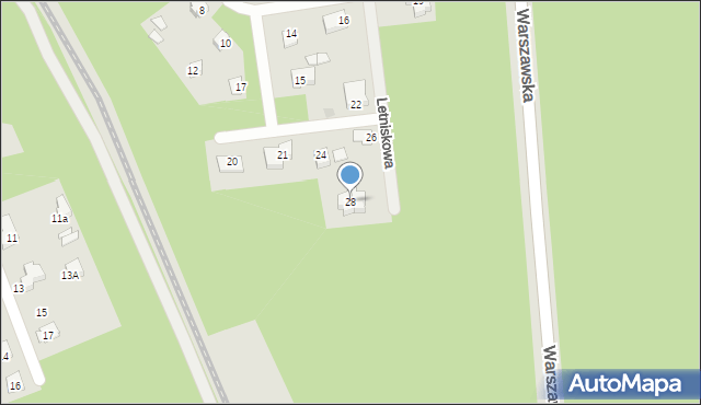 Wyszków, Letniskowa, 28, mapa Wyszków