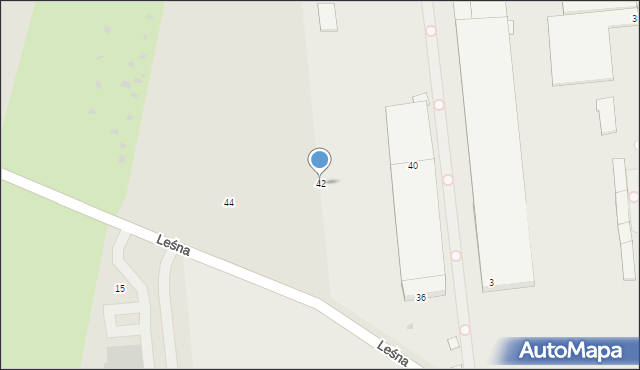 Wyszków, Leśna, 42, mapa Wyszków