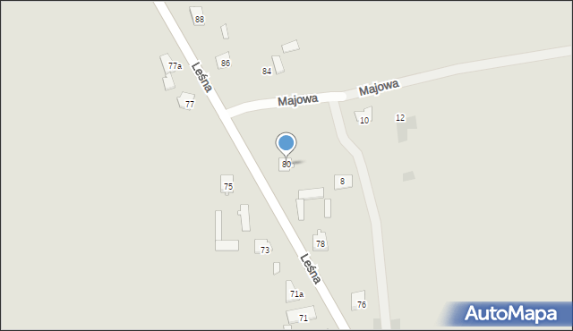 Wyszków, Leśna, 80, mapa Wyszków