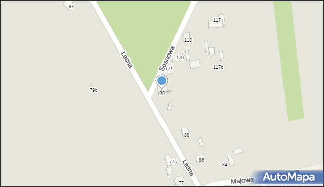 Wyszków, Leśna, 90, mapa Wyszków