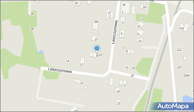 Wyszków, Leszczynowa, 8, mapa Wyszków