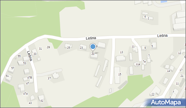 Zabierzów, Leśna, 21, mapa Zabierzów