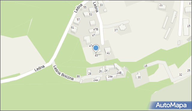 Zabierzów, Leśna, 43, mapa Zabierzów