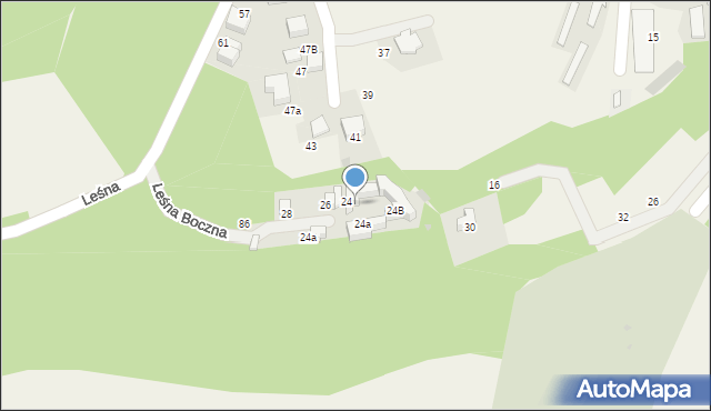 Zabierzów, Leśna Boczna, 24, mapa Zabierzów