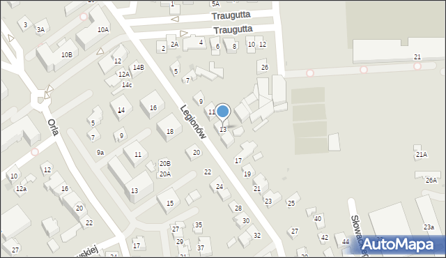 Ząbki, Legionów, 13, mapa Ząbki