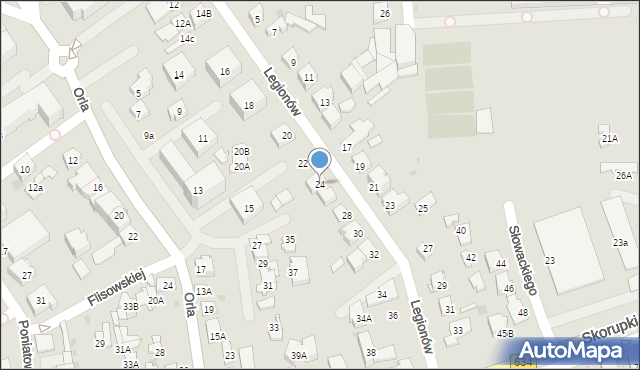 Ząbki, Legionów, 24, mapa Ząbki