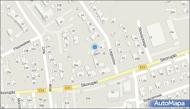 Ząbki, Legionów, 34A, mapa Ząbki