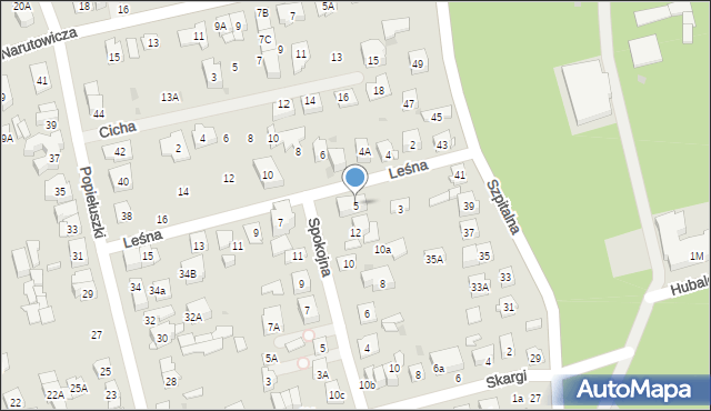 Ząbki, Leśna, 5, mapa Ząbki