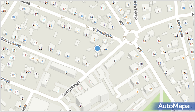 Ząbki, Leszyckiego Adama, 7, mapa Ząbki