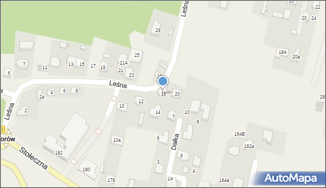 Zaborów, Leśna, 18, mapa Zaborów