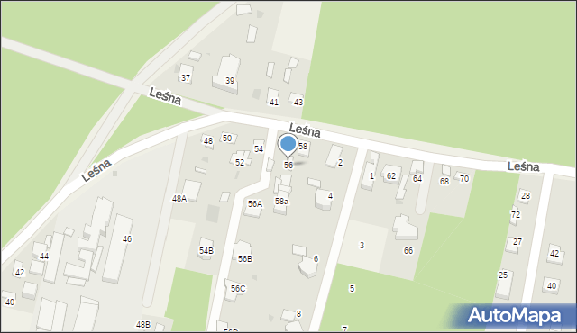Zaborów, Leśna, 56, mapa Zaborów