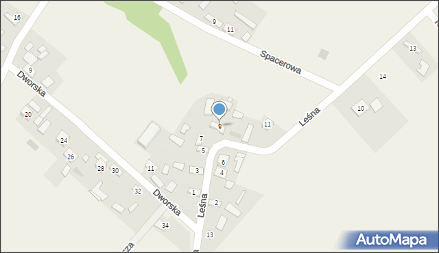 Zaborze, Leśna, 9, mapa Zaborze