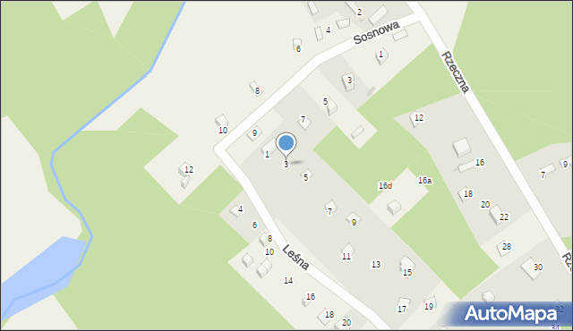 Zaborze, Leśna, 3, mapa Zaborze