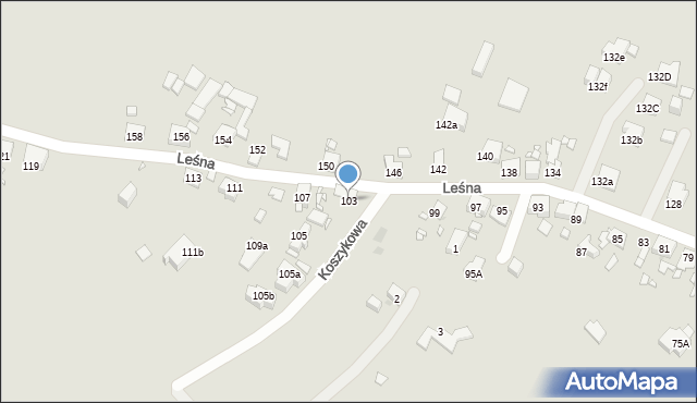 Zabrze, Leśna, 103, mapa Zabrza