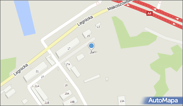 Zabrze, Legnicka, 15A, mapa Zabrza