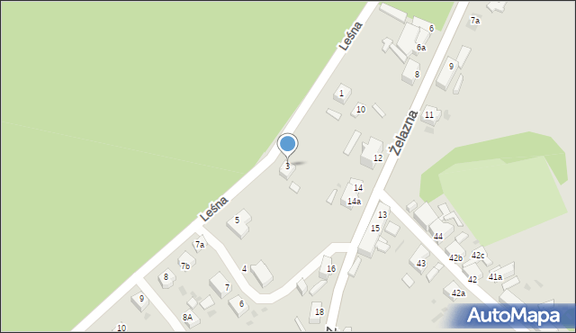 Żagań, Leśna, 3, mapa Żagań