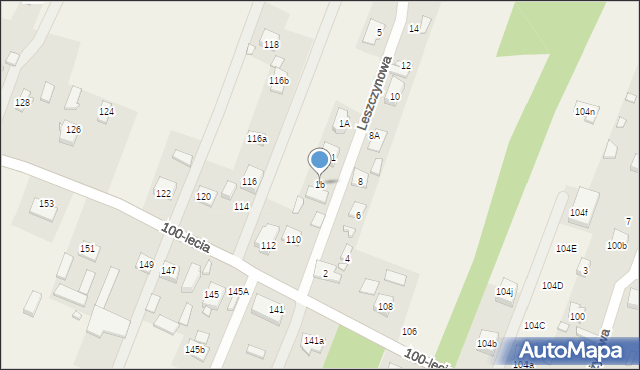 Zagościniec, Leszczynowa, 1b, mapa Zagościniec