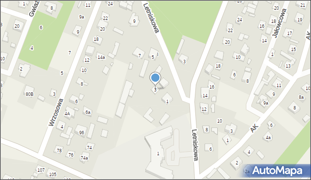 Zagościniec, Letniskowa, 3, mapa Zagościniec