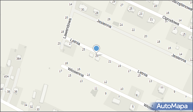 Zagrody, Letnia, 23, mapa Zagrody