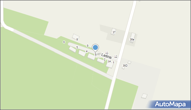 Zakęcie, Leśna, 3, mapa Zakęcie