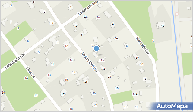 Zalesie Górne, Leśna Dróżka, 9, mapa Zalesie Górne