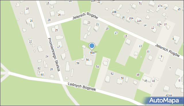 Zalesie Górne, Leśnych Boginek, 56A, mapa Zalesie Górne