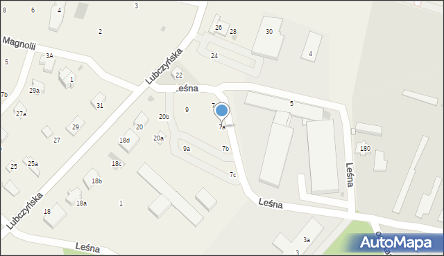 Załom, Leśna, 7a, mapa Załom