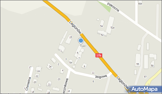 Zamość, Legionów, 13, mapa Zamościa