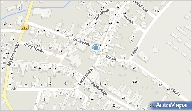 Żarki, Leśniowska, 1, mapa Żarki