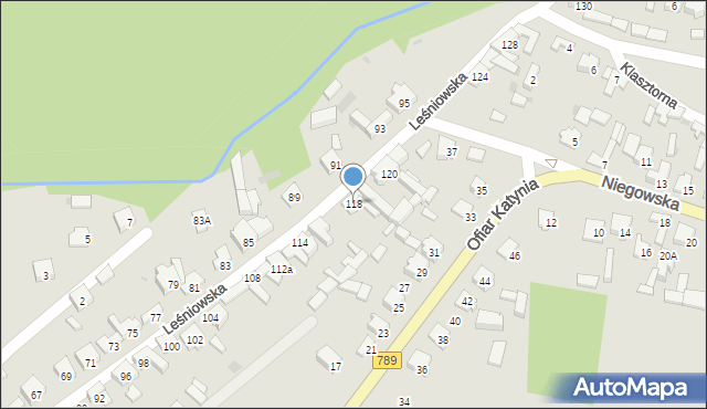 Żarki, Leśniowska, 118, mapa Żarki